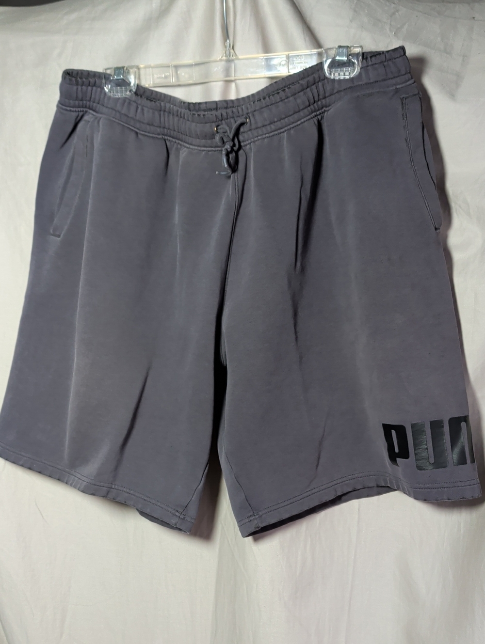 Puma Men's Charcoal Gray Athletic Shorts with Logo Active And Casual Wear